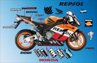 Honda CBR Repsol Sponsoren Aufkleber   Set  