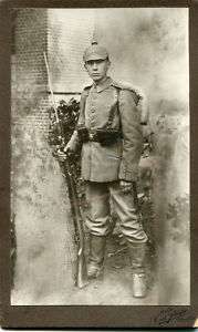 Orig.Hart Portrait Soldat Pickelhaube Gewehr Bajonett  
