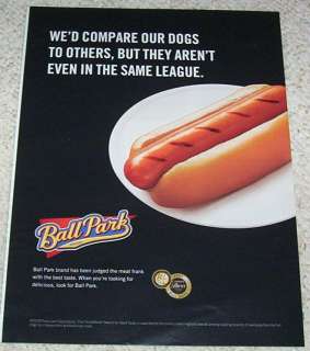 2009 ad Ball Park Franks HOT DOGS Sara Lee PRINT AD  