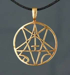 Pentagramm umgedrehtes Kreuz Satan Luzifer Bronze  