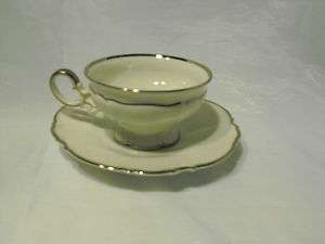   FOOTED CUP AND SAUCER WEDDING BAND PATTERN BAVARIA GERMANY  