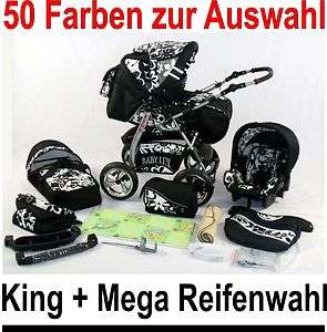 KOMBI KINDERWAGEN KING 50 FARBKOMBIS * 3in1 Spar Set * + Reifenwahl 