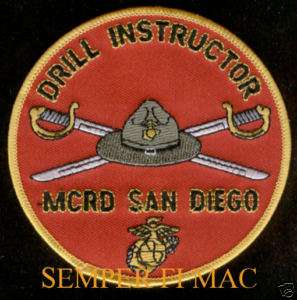   INSTRUCTOR MCRD PATCH DI SAN DIEGO CA CAMPAIGN COVER SWORDS WOW  
