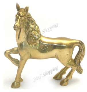 Solid Brass Carved Horse Figure India Art Animal  