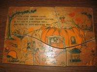 40s THICK WOODEN PETER PUMPKIN EATER 6 PC PUZZLE  