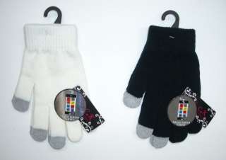 Ladies touch screen magic gloves in black or cream iphone ipad 