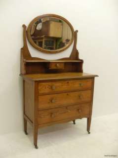 Stunning Arts & Crafts Oak Dressing Table   Swivel Mirror    