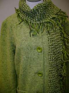 Boyne Valley Weavers Tweed Button Front Jacket/Scarf S  