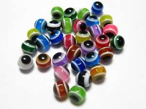 1000 Mixed Colour Acrylic Evil Eye Ball Round Beads 6mm  