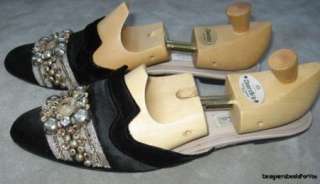 Oscar De La Renta $395 Womens Velvet Slippers Flats Shoes 10.5  