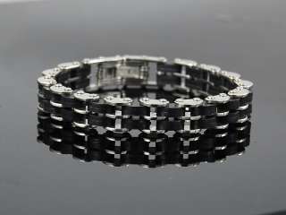 b052 GUYS Cool stainless steel rubber harley bracelet  