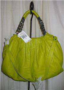 VERY RARE NWT Michael Kors Lime Green Buttery Soft Leather Shoulder 