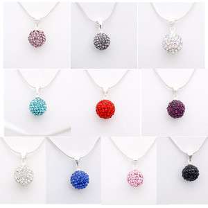 Crystal Disco Ball Pendant Necklace Charm Necklace Free  