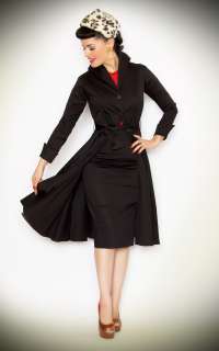 BERNIE DEXTER Black Siren Swing Coat Dress XS XL  
