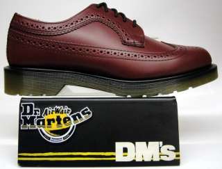Dr. Martens 3989 Cherry Red Polished Leather Brogue Style Shoe  