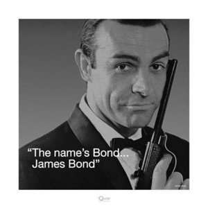  James Bond Sean Connery 007 Movie Poster Print 16 x 16 