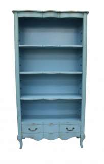 French rustic designer painted furniture Country Bookcase Blue dining 