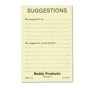  Buddy Products  Suggestion Box Cards, 4 x 6, Yellow, 50 