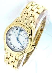 Mens Cartier Cougar Panthere 18K Gold Date Watch  