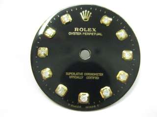 ROLEX OYSTER PERPETUAL MIDSIZE DIAMOND DIAL BLACK &GOLD  