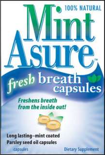 Mint Asure Fresh Breath Capsules Sugar Free w/ Xylitol 0021888114023 