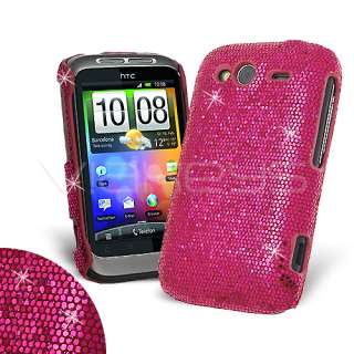 Magenta Sparkle Glitter Cover Case for HTC Wildfire S  