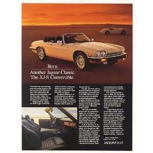  1989 Jaguar XJ S Convertible Born Classic Photo Print Ad 