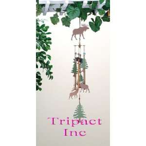  33 Inch Jewel Home Décor Metal Wind Chimes   Moose