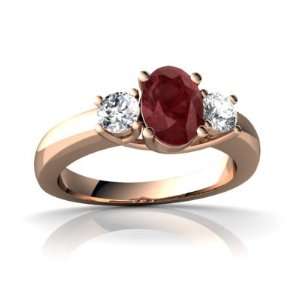 14k Rose Gold Oval Genuine Ruby Ring Size 5 Jewelry