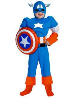 Boys Captain America Muscle Chest Costume  SuperHeroes Halloween 