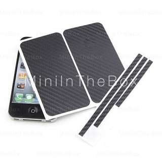 US$ 1.49   Carbon Fiber Cover Sticker For iPhone 4/4S   Black, Free 