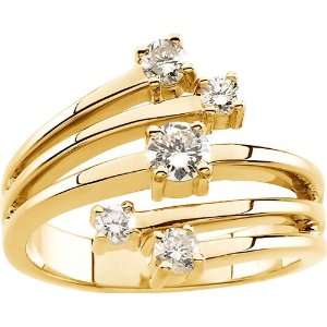  14 karat yellow gold Diamond Right Hand Fashion Ring 
