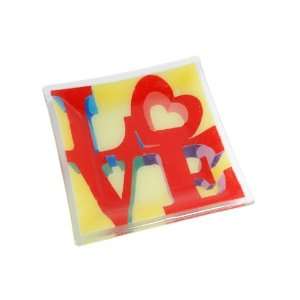   Karr Heart in Love 10 Inch Handmade Art Glass Plate