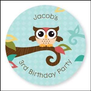   Birthday   24 Round Personalized Birthday Party Sticker Labels Office