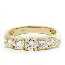   18K Yellow Gold 1.00CT SI Diamond Wedding Ring New Band   8 Jewelry