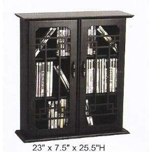 Black finish wood CD / DVD High capacity media storage rack  
