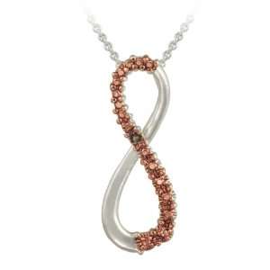   Two tone Rose Gold Champagne Diamond Accent Infinity Pendant Jewelry