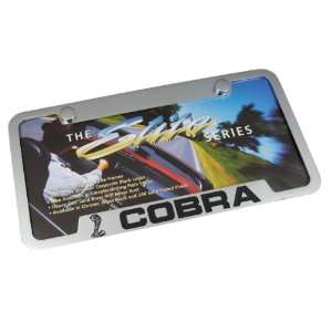  Ford Mustang Cobra Notched Chrome Brass License Plate Frame 