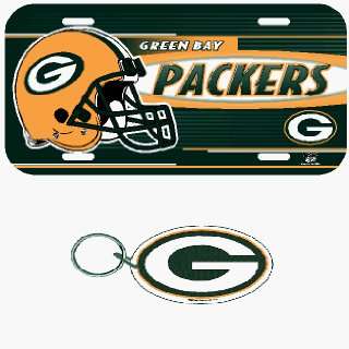  Green Bay Packers License Plate & Key Ring Auto Set 