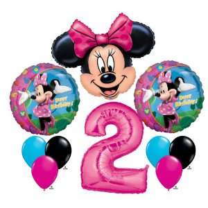  Minnie Mouse #2 2nd Second Happy Birthday Balloon Party 
