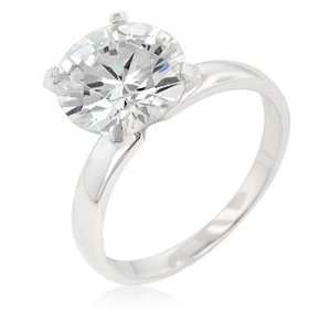  925 Sterling Silver Solitaire Engagement Ring with Round 