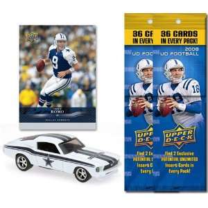 NFL 1967 Ford Mustang Fastback w/ Trading Card & 2 2008 Fat Packs 