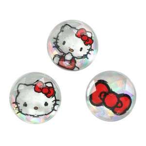 ZuGadgets White Hello Kitty Bow Rhinestones Home Button Stickers for 