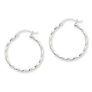  Twist Hoop Earrings in 14k White Gold Jewelry
