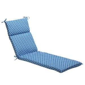  Pillow Perfect Outdoor Blue/White Geometric Chaise Lounge 