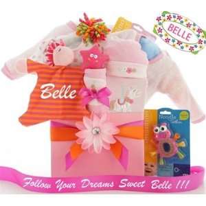    Personalized Follow Your Dreams Baby Girl Gift Basket Baby