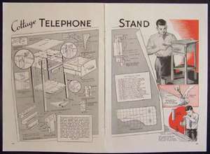 Telephone Side Table COTTAGE Style 1940 HowTo PLANS  