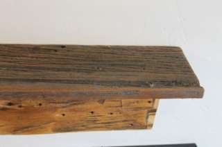 206 hand hewn rustic log display shelf, 1800s Pine, distressed 