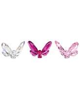 Swarovski Pink Butterfly Figurines, Set of 3