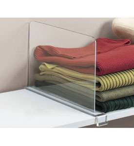 Acrylic Shelf Divider   Clear  